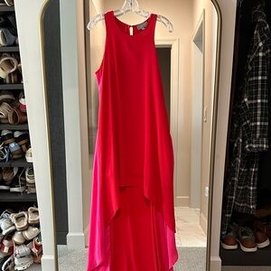 Chic High-Low Red Dress